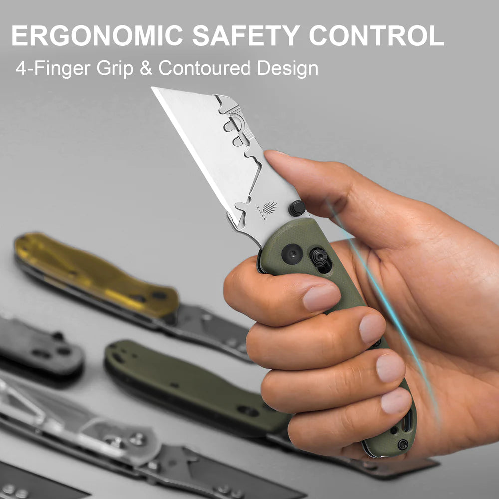 KIZER UTI Bear 2 SK5 & 5CR15 Blade G10 Handle Clutch Lock 2.74"