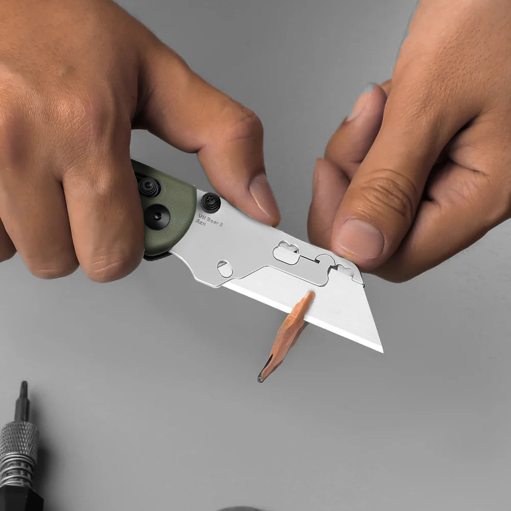 KIZER UTI Bear 2 SK5 & 5CR15 Blade G10 Handle Clutch Lock 2.74"