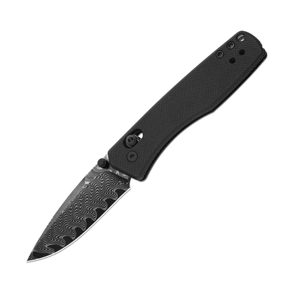 KIZER Aegis Damascus Blade Black G-10 Clutch Lock 2.80"