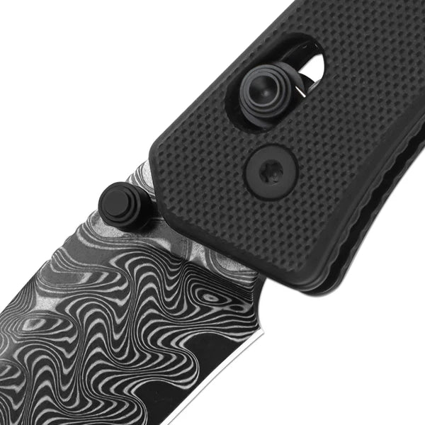 KIZER Aegis Damascus Blade Black G-10 Clutch Lock 2.80"