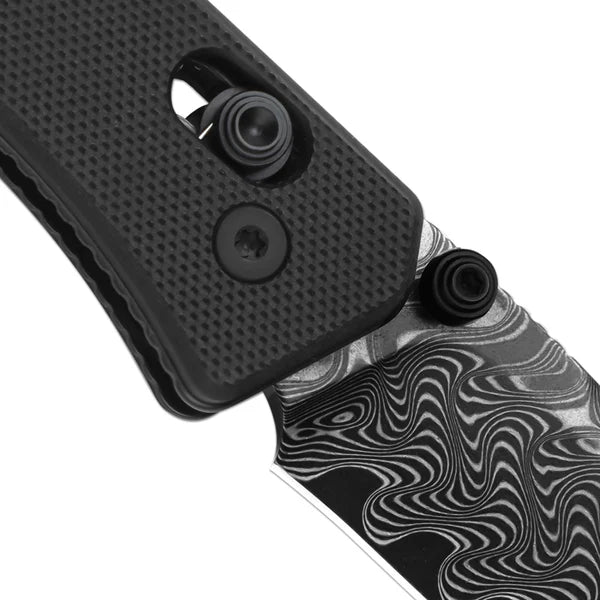 KIZER Aegis Damascus Blade Black G-10 Clutch Lock 2.80"