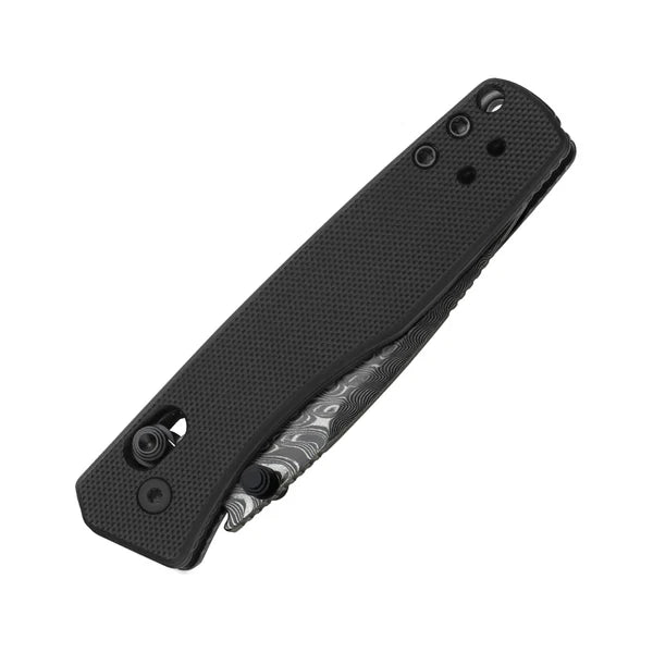KIZER Aegis Damascus Blade Black G-10 Clutch Lock 2.80"
