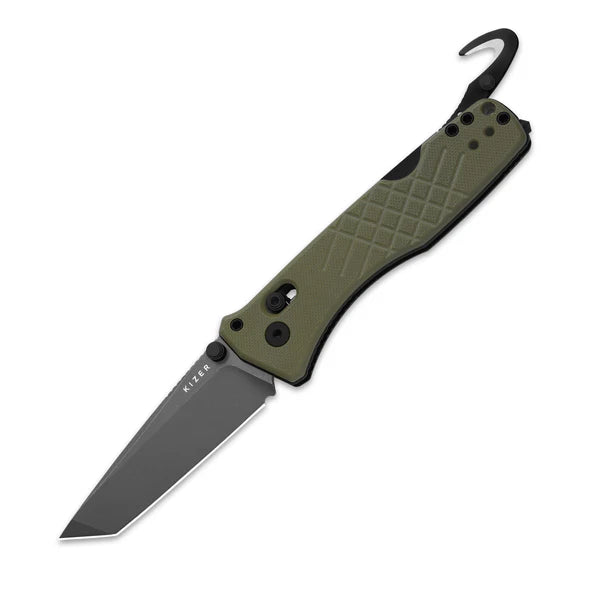 KIZER Aegis T AEB-L Blade Tanto Recue Hook & Glass Breaker 3.21"