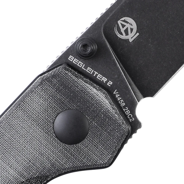 KIZER Begleiter 2.0 Black Stone Wash Micarta/Steel Liner 3.4