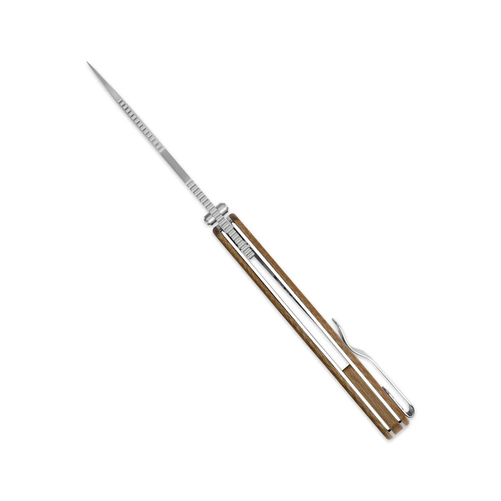 KIZER Retro Nitro-V Blade Micarta & Brass Handle Liner Lock 3.54"