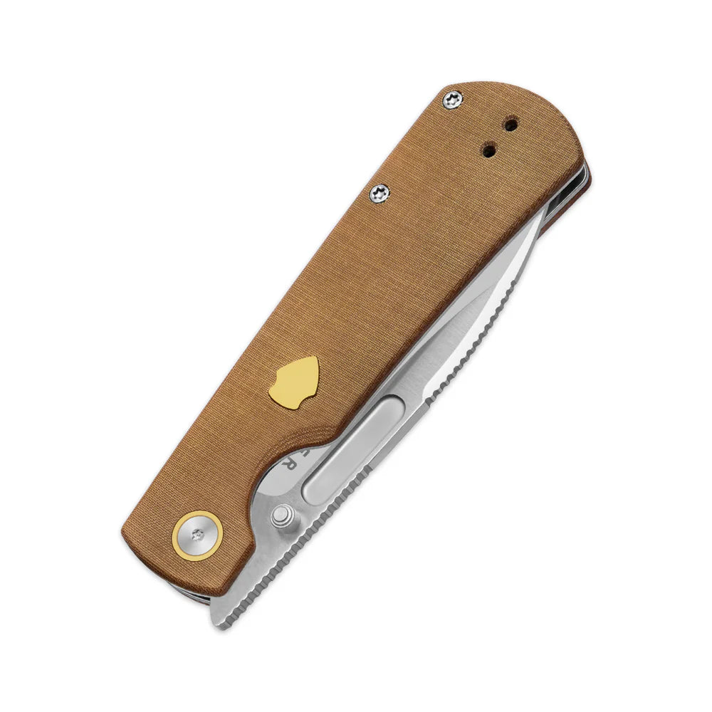 KIZER Retro Nitro-V Blade Micarta & Brass Handle Liner Lock 3.54"