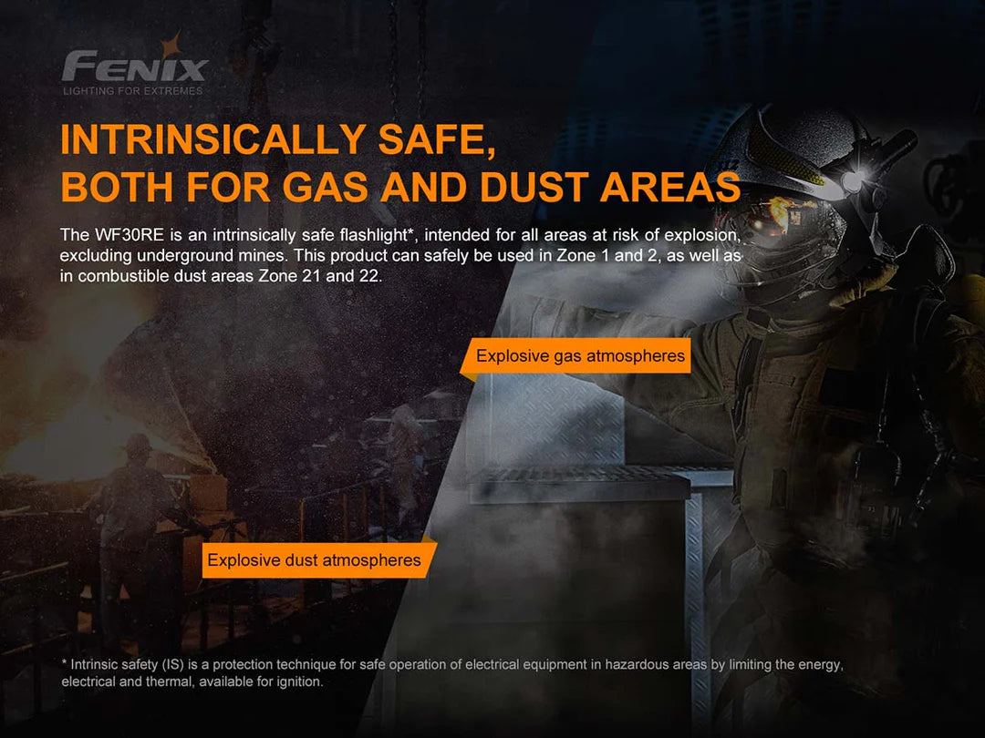 Fenix WF30RE Intrinsically Safe Explosion Proof Led Flashlight 280 Lumens