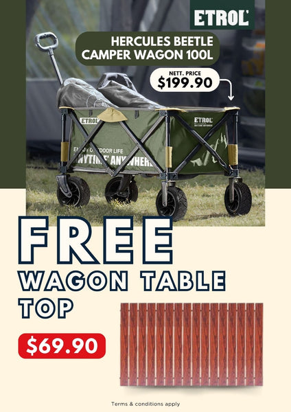 [BUNDLE] Etrol Hercules Beetle Camper Wagon 100L + Table Top