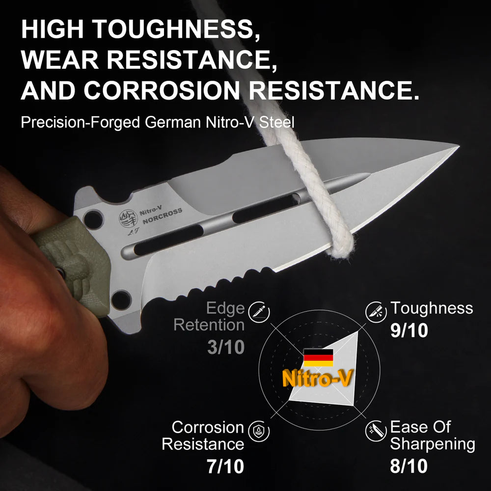 KIZER Norcross Nitro-V Blade OD G10 Handle 4.09"