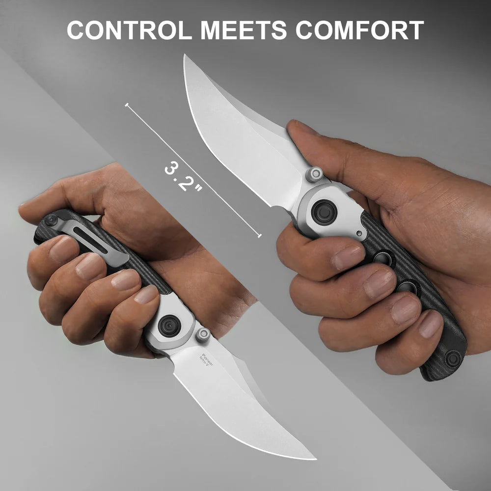 KIZER Pioneer Nitro-V blade Aluminum & Micarta Handle Liner Lock 3.2"