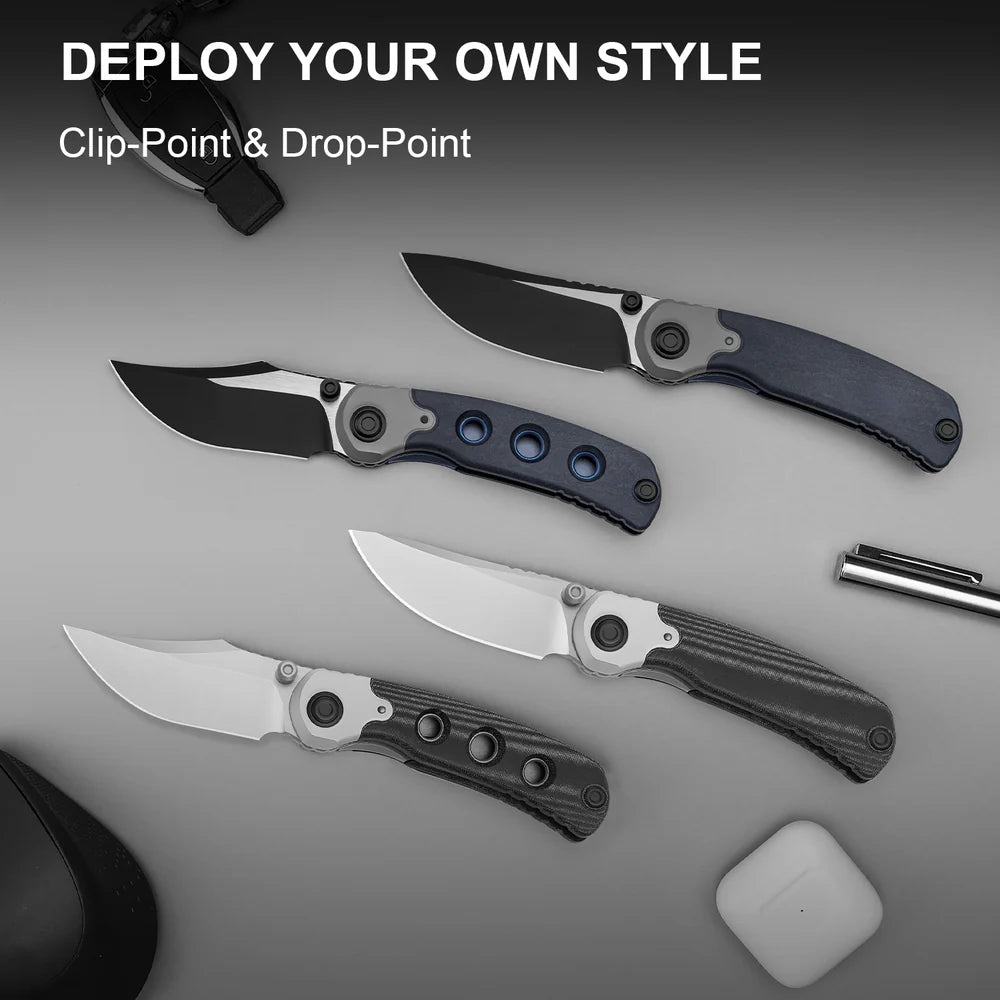 KIZER Pioneer Nitro-V blade Aluminum & Micarta Handle Liner Lock 3.2"