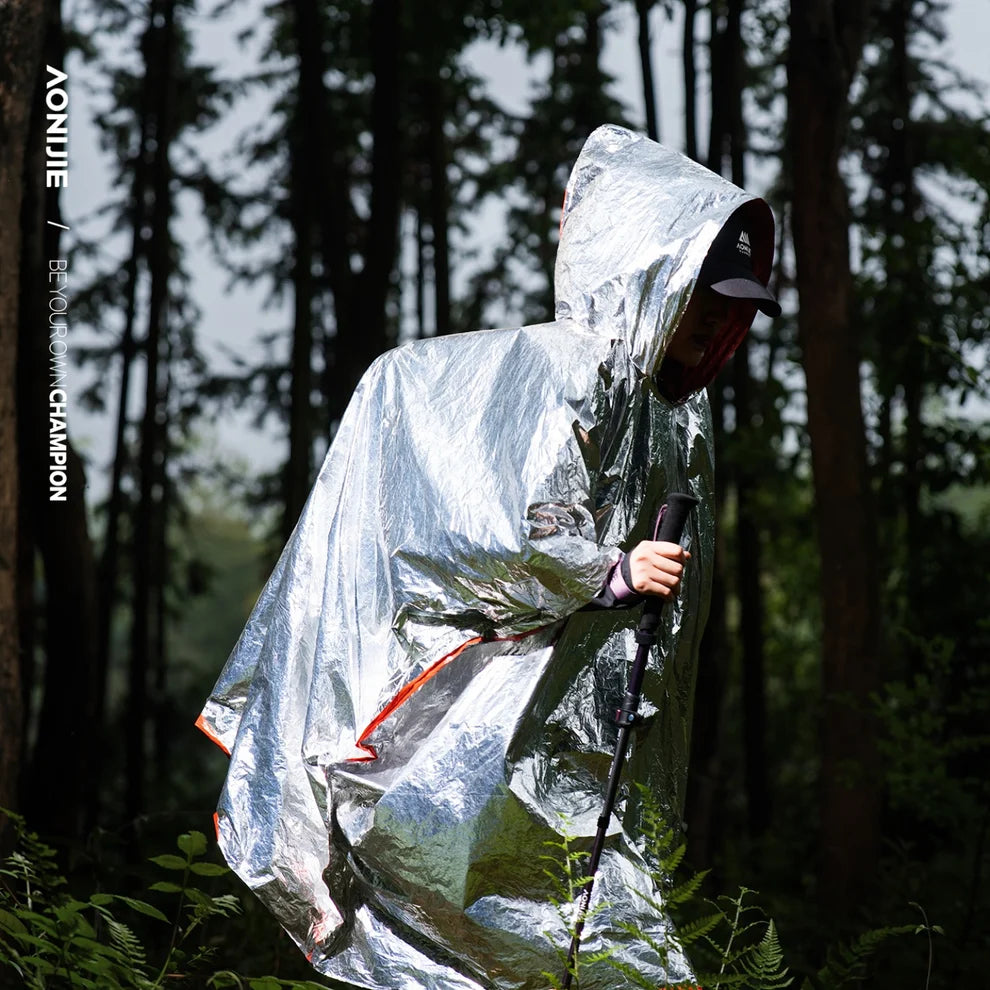 AONIJIE Emergency Thermal Raincoat Orange-A108