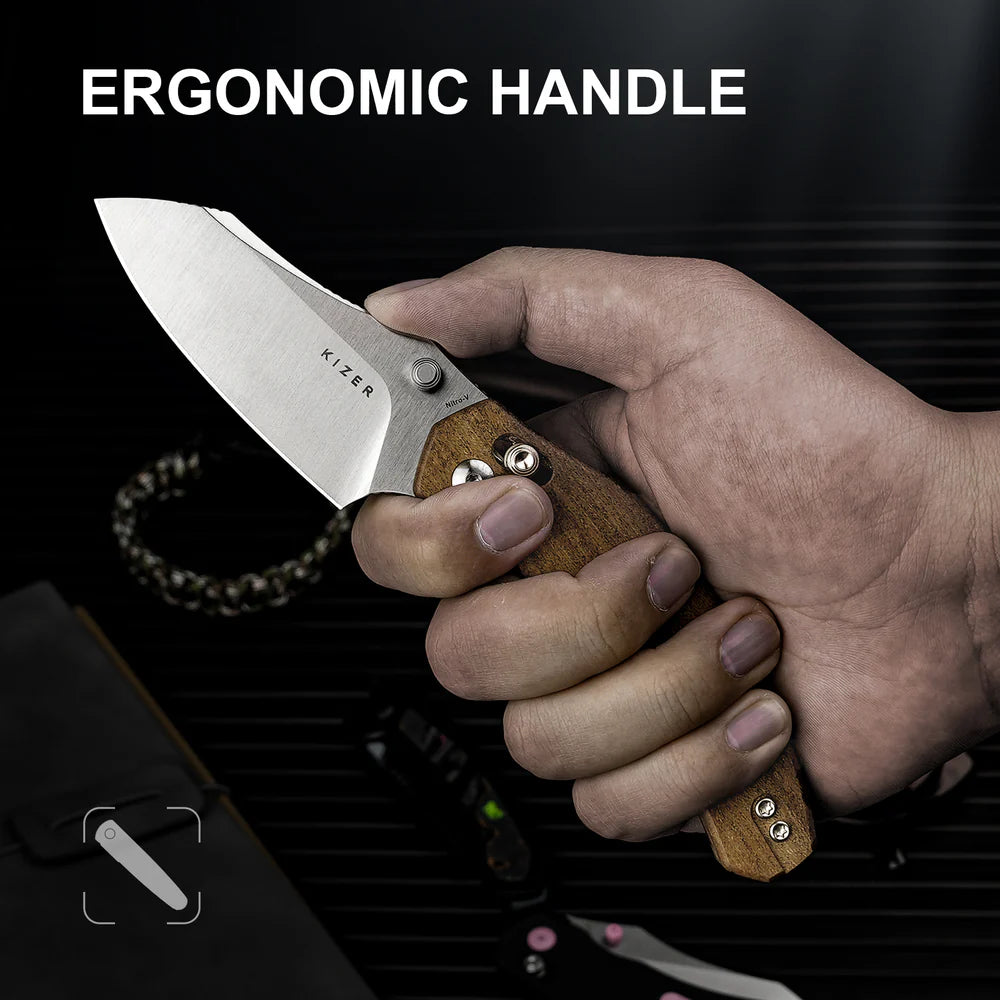 KIZER Bulldog Nitro-V Blade Mkuruti Handle Clutch Lock 3"