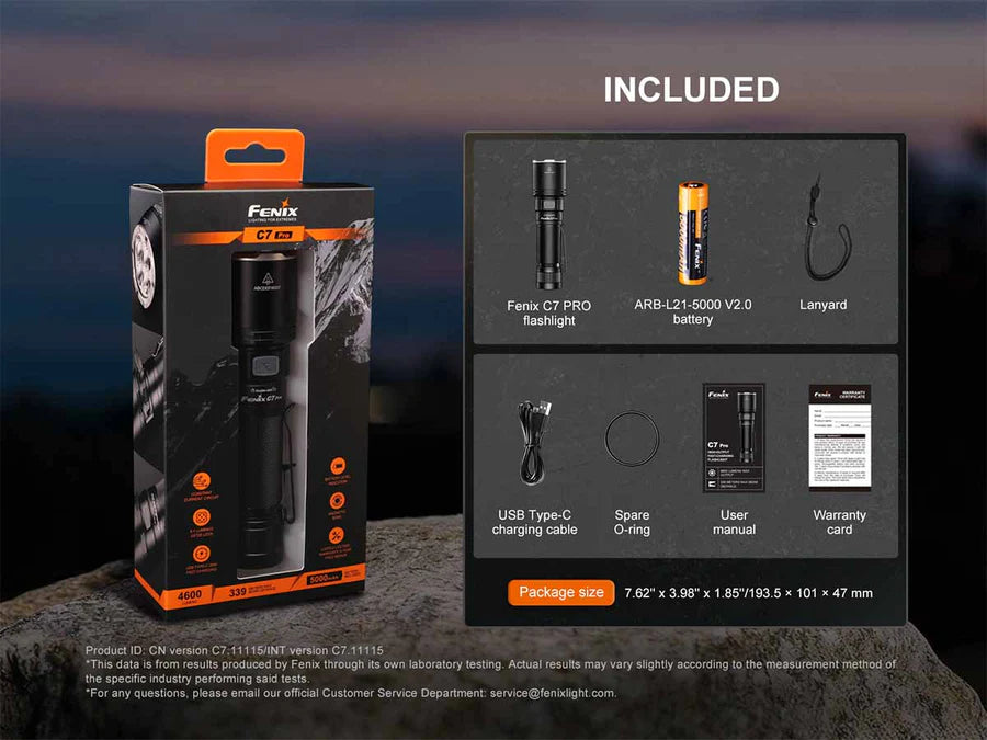 Fenix C7 Pro High Performance Rechargeable Flashlight 4600 Lumens