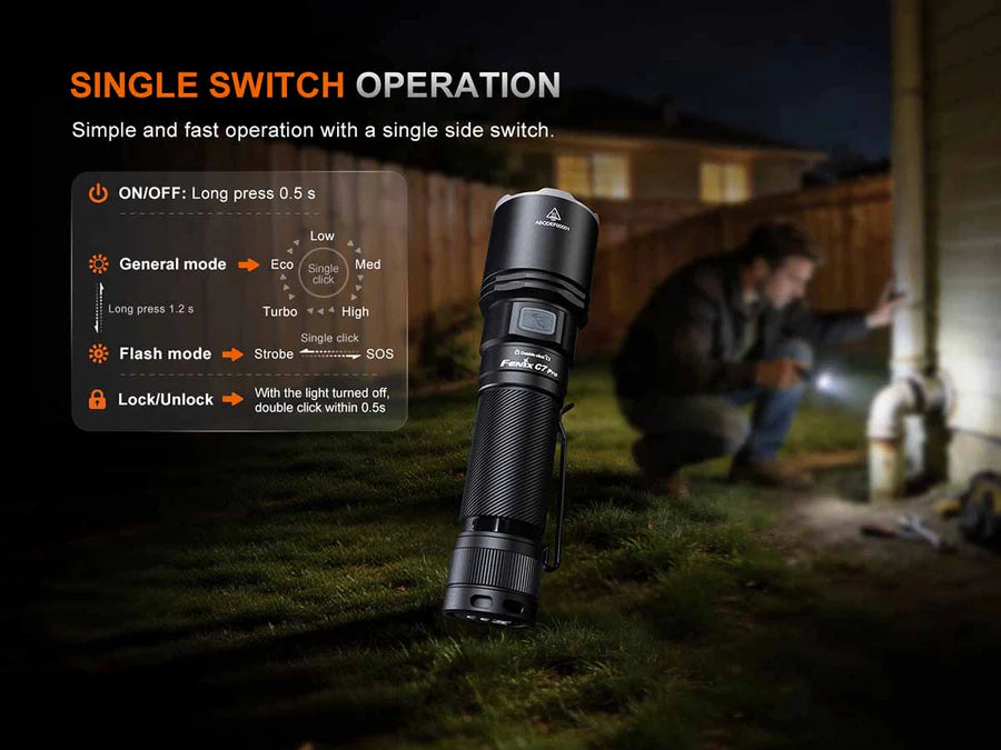 Fenix C7 Pro High Performance Rechargeable Flashlight 4600 Lumens