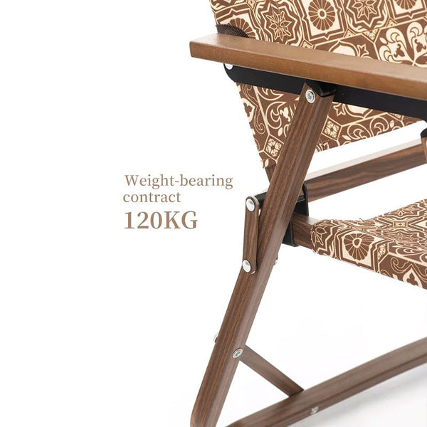 Naturehike MW02 Outdoor Foldable Wooden Grain Aluminum Camping Chair