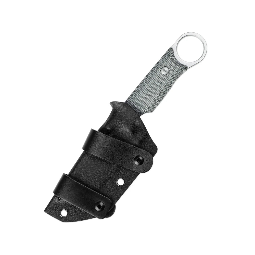 KIZER Cabox D2 Blade Stone Wash Micarta Black Handle 8.12"