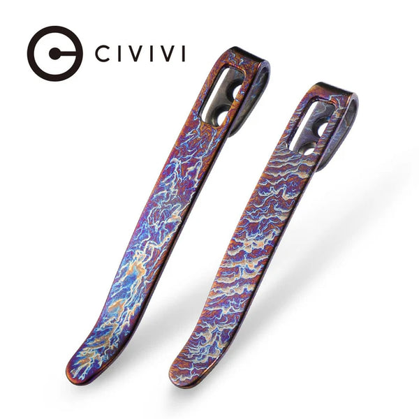 CIVIVI 2pcs Flamed Titanium Pocket Clips