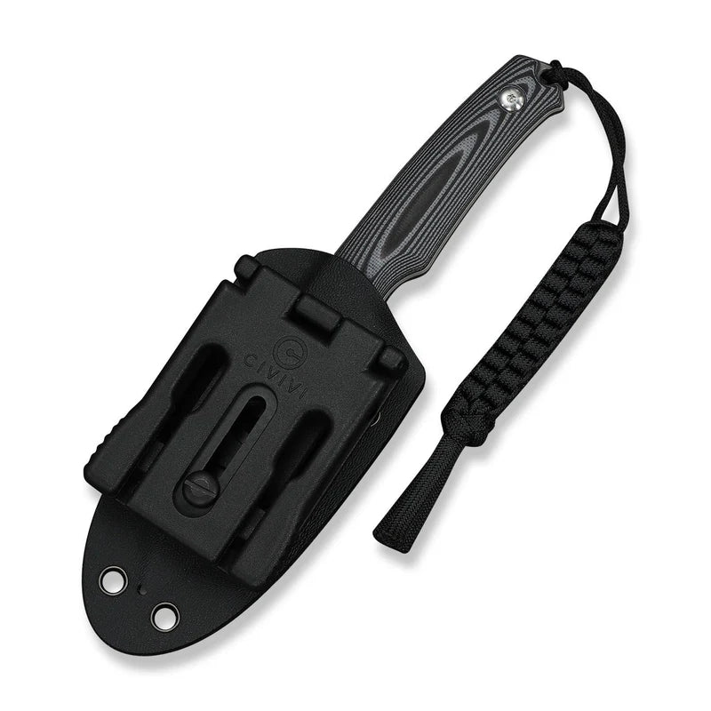 CIVIVI Altus Fixed Blade Knife Gray Black G10 Handle Stonewashed 14C28N Blade 2.99"