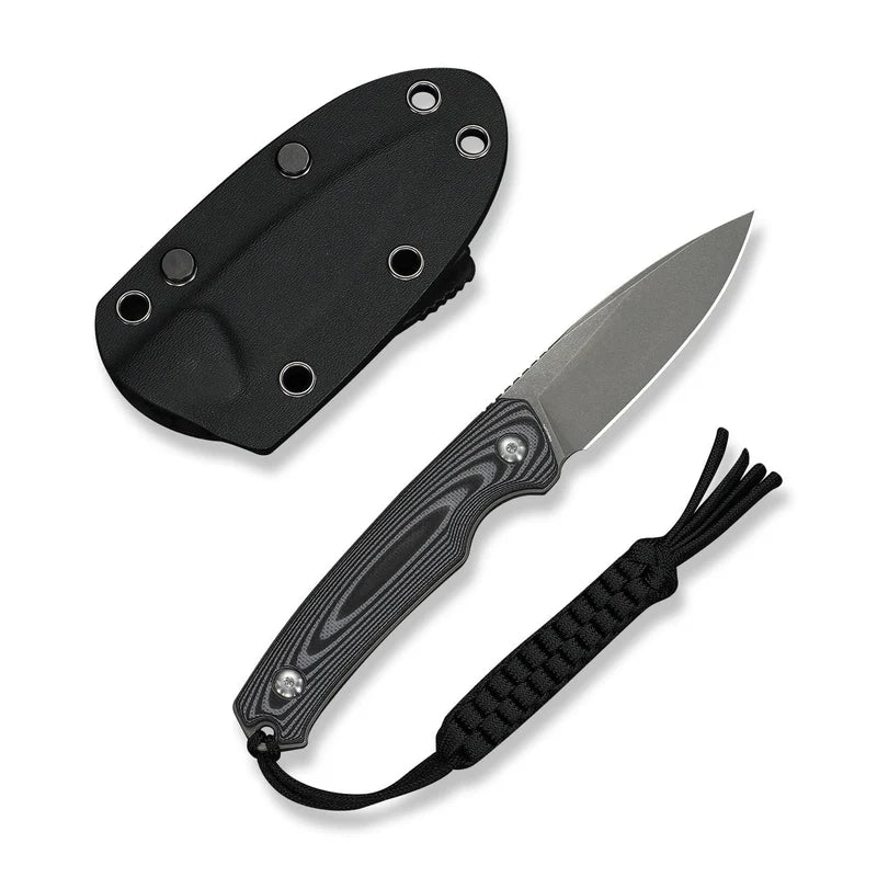 CIVIVI Altus Fixed Blade Knife Gray Black G10 Handle Stonewashed 14C28N Blade 2.99"