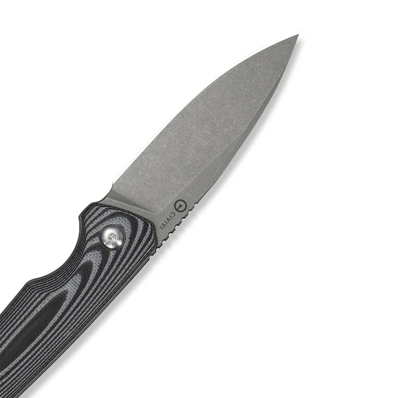 CIVIVI Altus Fixed Blade Knife Gray Black G10 Handle Stonewashed 14C28N Blade 2.99"