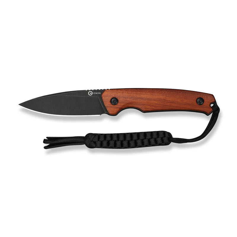 CIVIVI Altus Fixed Blade Wood Handle Stonewashed 14C28N Blade 2.99"
