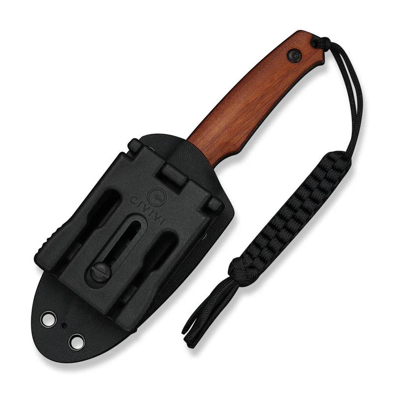 CIVIVI Altus Fixed Blade Wood Handle Stonewashed 14C28N Blade 2.99"