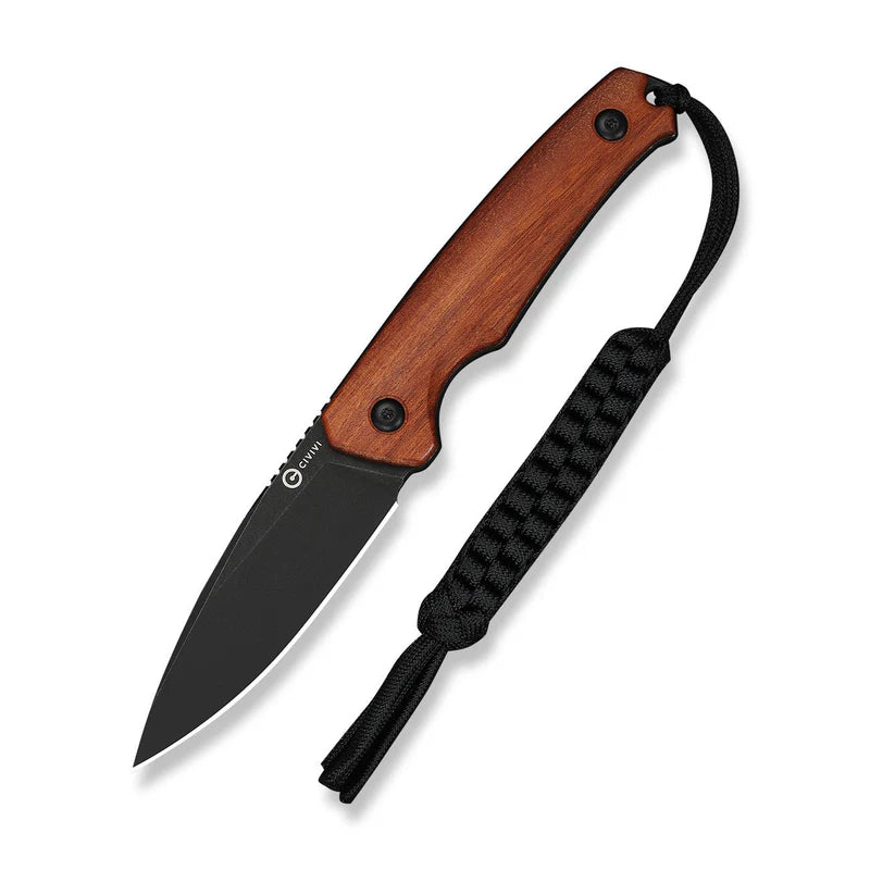 CIVIVI Altus Fixed Blade Wood Handle Stonewashed 14C28N Blade 2.99"