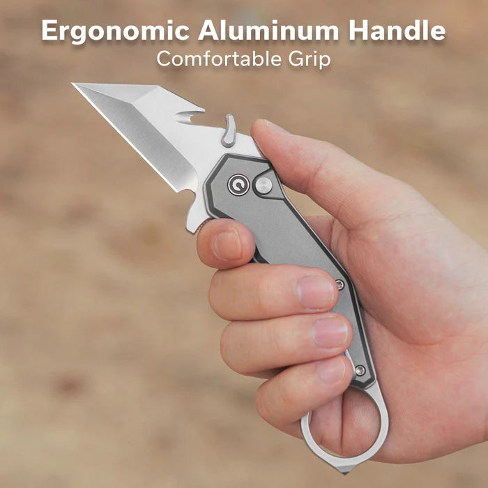 CIVIVI Amaroq Gray Aluminum Handle Satin Finished Nitro-V Blade 2.11"