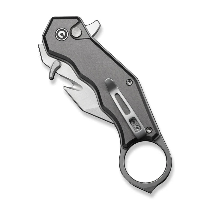 CIVIVI Amaroq Gray Aluminum Handle Satin Finished Nitro-V Blade 2.11"