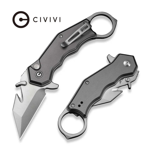CIVIVI Amaroq Gray Aluminum Handle Satin Finished Nitro-V Blade 2.11