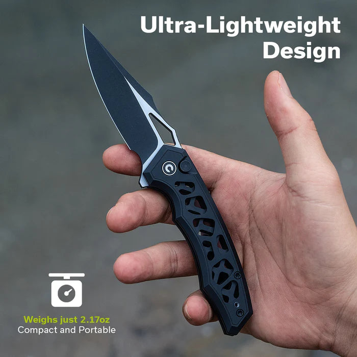 CIVIVI Anaaki Black Aluminum Handle Stonewashed Nitro-V Blade 2.98"
