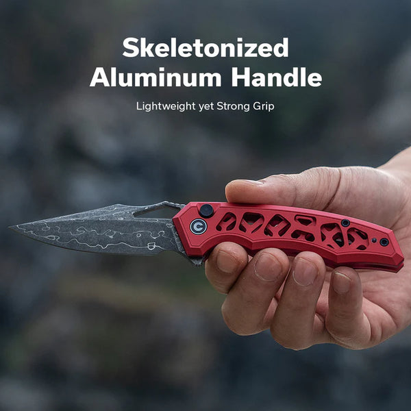 CIVIVI Anaaki Red Handle Damascus Blade 2.98