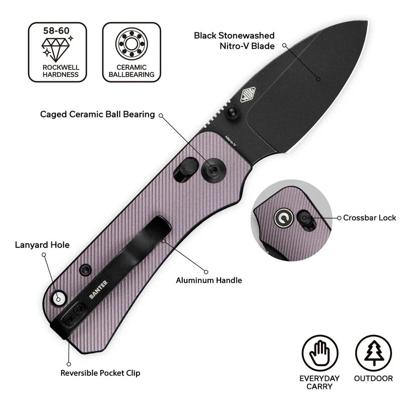 CIVIVI Baby Banter 2 Purple Handle Nitro-V Blade