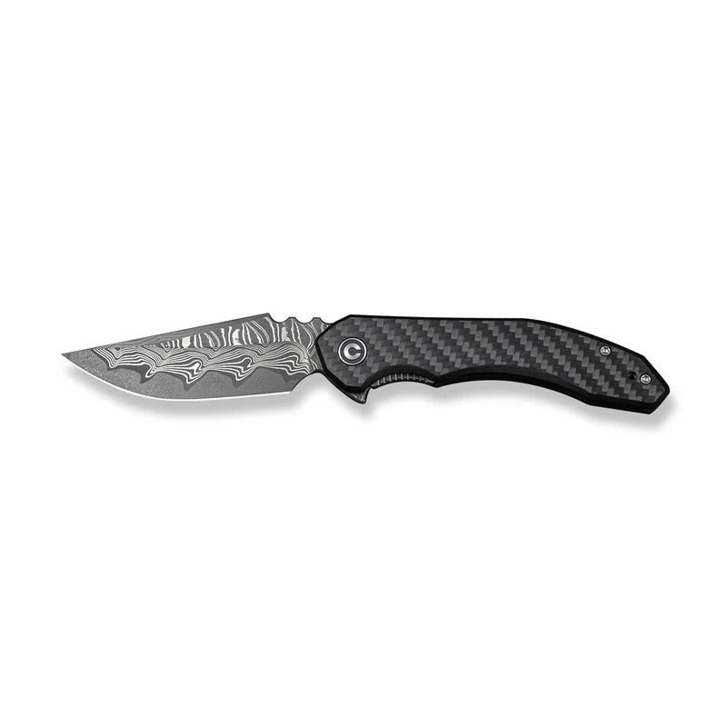 CIVIVI Bluetick Carbon Fiber Black G10 Handle Damascus Blade 3.47"