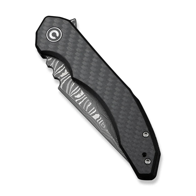 CIVIVI Bluetick Carbon Fiber Black G10 Handle Damascus Blade 3.47"