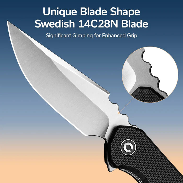 CIVIVI Bluetick Flipper Knife G10 Satin Finished Handle 14C28N Blade 3.47"
