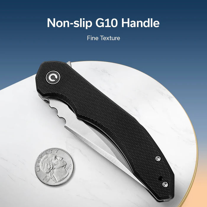 CIVIVI Bluetick Flipper Knife G10 Satin Finished Handle 14C28N Blade 3.47"