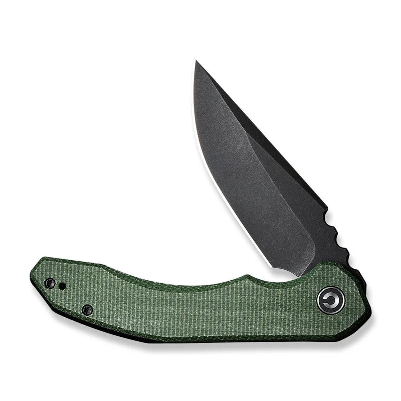 CIVIVI Bluetick Green Canvas Micarta Handle Stonewashed 14C28N Blade 3.47"