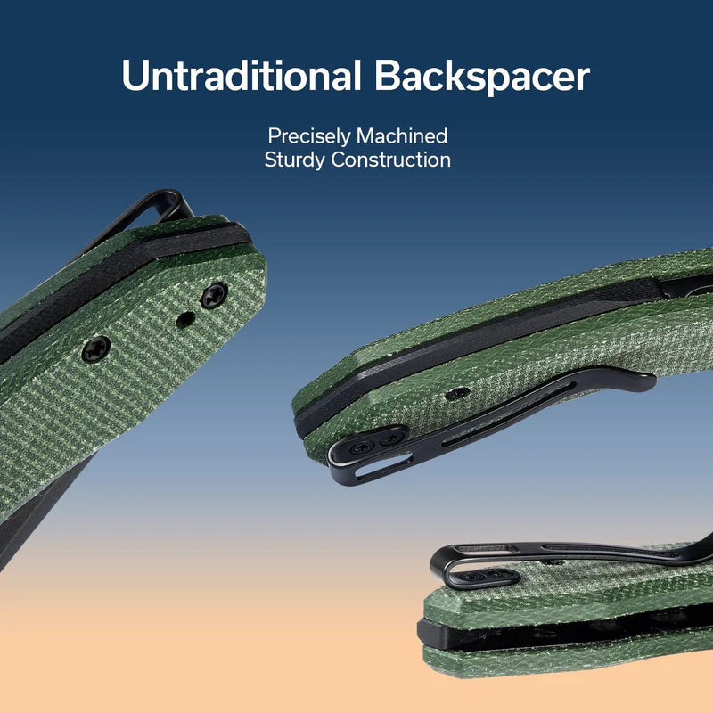 CIVIVI Bluetick Green Canvas Micarta Handle Stonewashed 14C28N Blade 3.47"