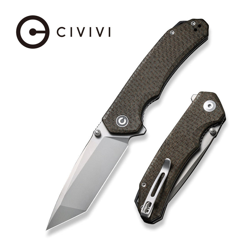 CIVIVI Brazen Flipper & Thumb Stud Knife Micarta Handle