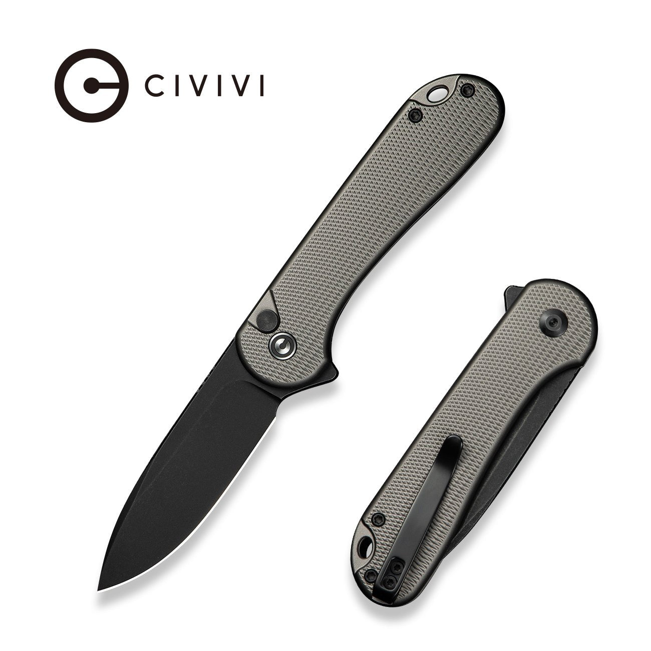 CIVIVI Elementum ll Diamond Patterned Gray Handle Nitro-V Blade