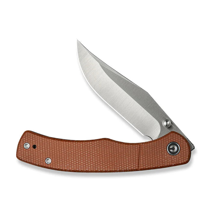 CIVIVI Clingman Brown Canvas Micarta Handle Satin Finished Nitro-V Blade 2.99"