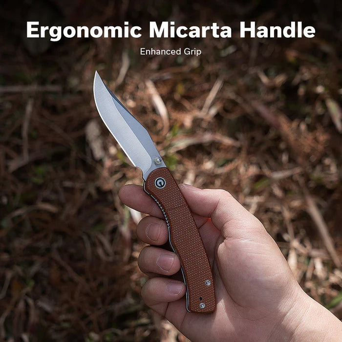CIVIVI Clingman Brown Canvas Micarta Handle Satin Finished Nitro-V Blade 2.99"