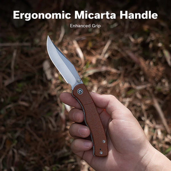 CIVIVI Clingman Brown Canvas Micarta Handle Satin Finished Nitro-V Blade 2.99