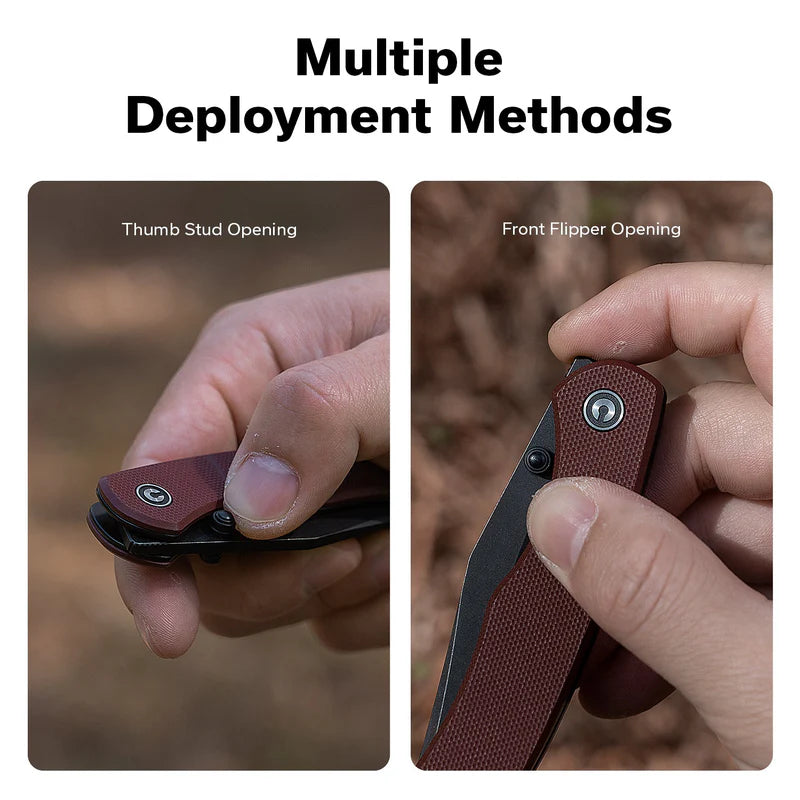 CIVIVI Clingman Burgundy G10 Handle Black Nitro-V Blade
