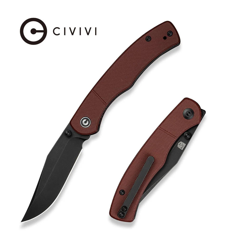 CIVIVI Clingman Burgundy G10 Handle Black Nitro-V Blade