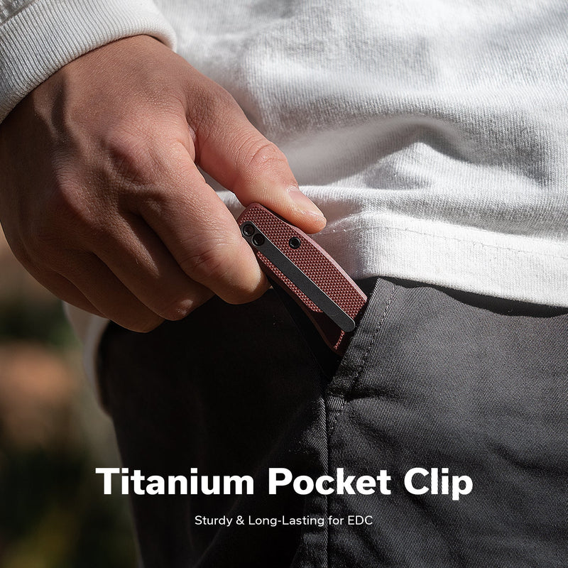 CIVIVI Clingman Burgundy G10 Handle Black Nitro-V Blade