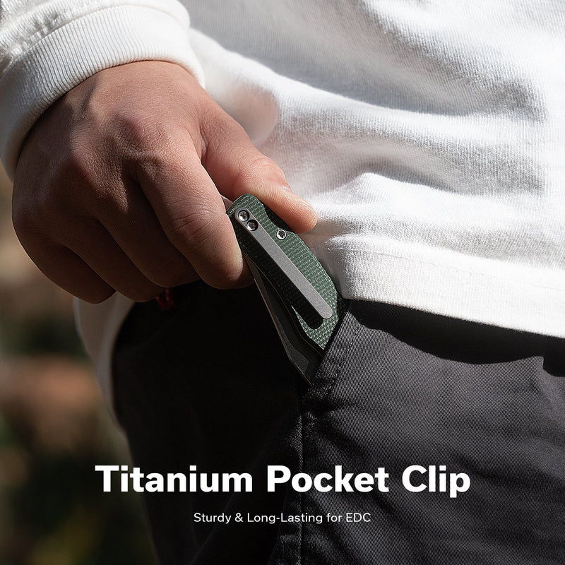 CIVIVI Clingman Green Canvas Micarta Handle Satin Finished Nitro-V Blade 2.99"