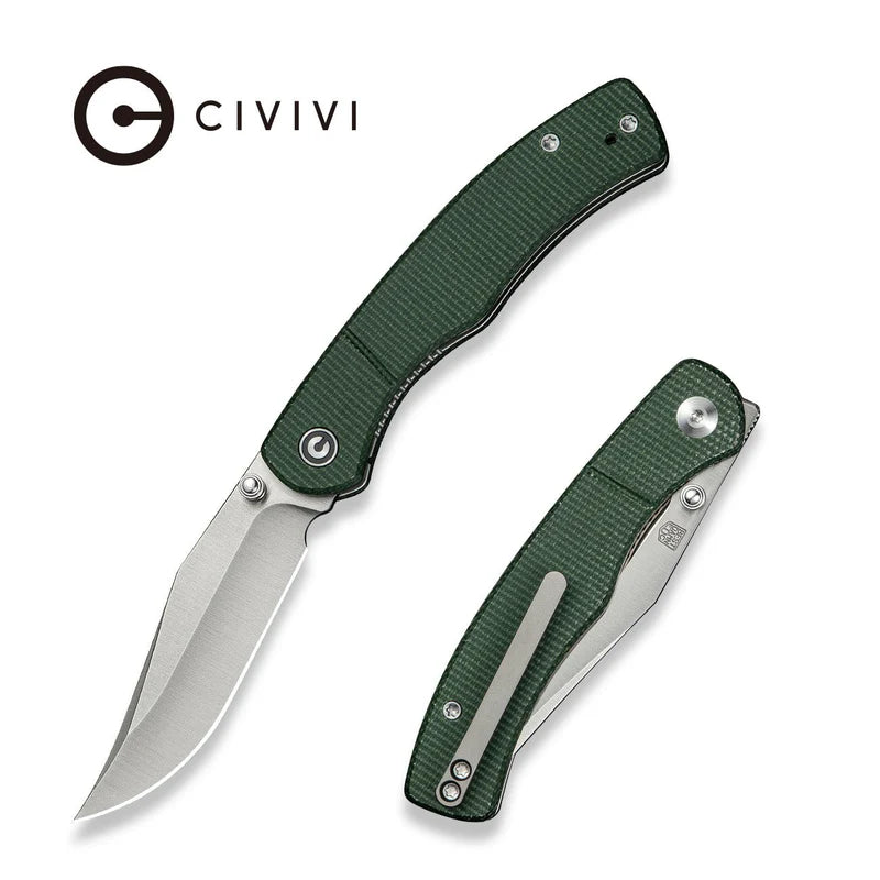 CIVIVI Clingman Green Canvas Micarta Handle Satin Finished Nitro-V Blade 2.99"